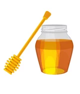 honey jar and honey stick